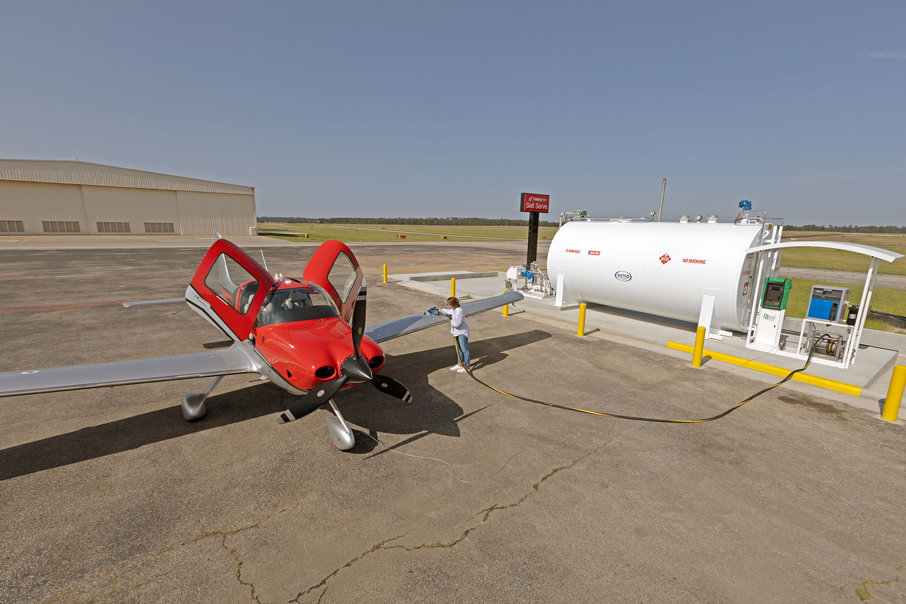 Self Serve AvGas 100LL At CXO Airport Galaxy FBO Galaxy FBO