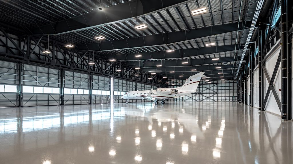 Corporate hangar available for lease at the Houston William P. Hobby KHOU Airport
